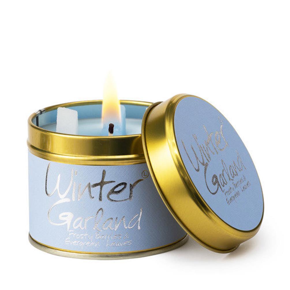 Lily-Flame Winter Garland Tin Candle £9.89